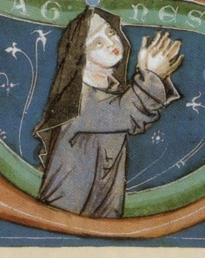 보헤미아의 성녀 아녜스_디테일_from Arnold von Meissen Lectionarium in 13th century_in Czech.jpg